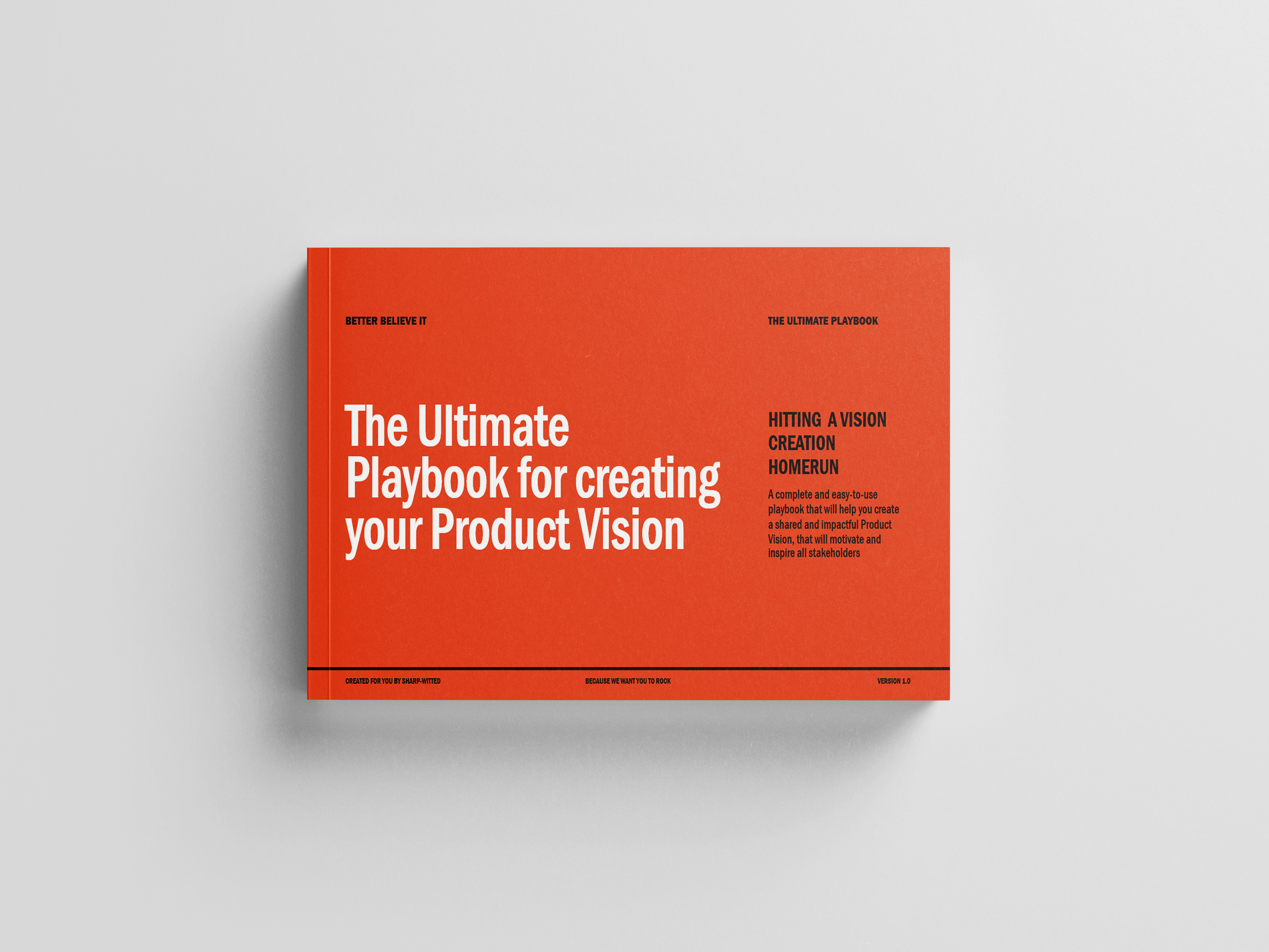 Picture of the Cover of the SharpWitted Product Management The Ultimate Product Vision Playbook - Designed to land your impactful and shared vision.
