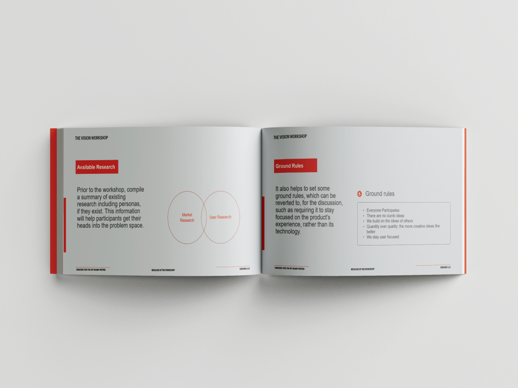 Picture of the content in the SharpWitted Product Management The Ultimate Product Vision Playbook - Designed to land your impactful and shared vision.